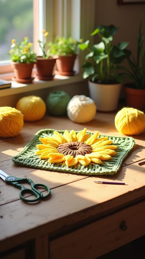 simple sunflower crochet pattern