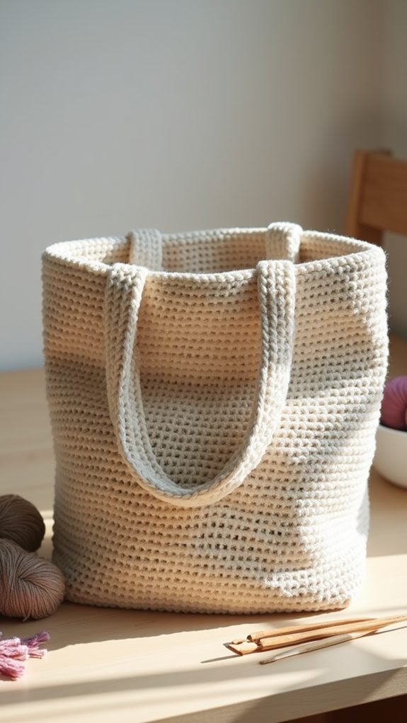 sleek handmade crochet bag