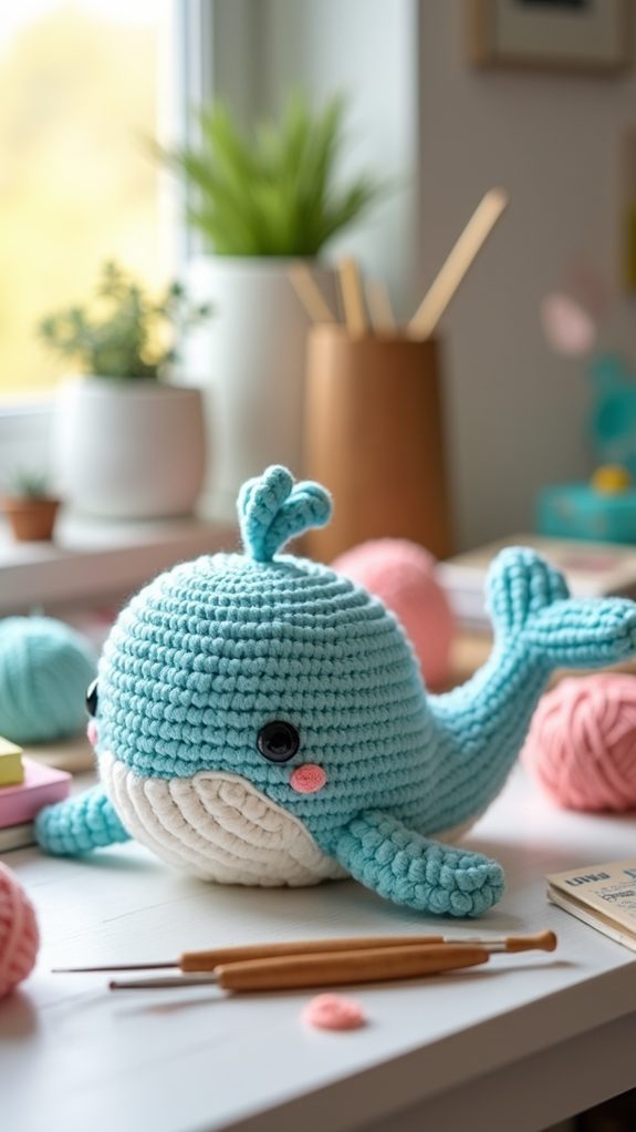 soft blue whale toy