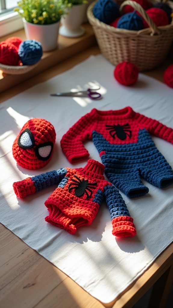 spiderman costume doll ensemble