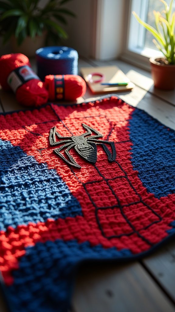 spiderman crochet blanket pattern