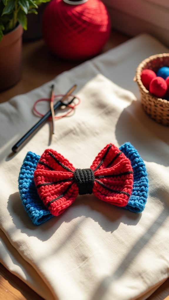 spiderman themed hair bow design