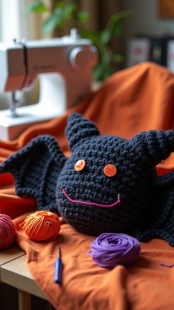 spooky bat decorative cushion