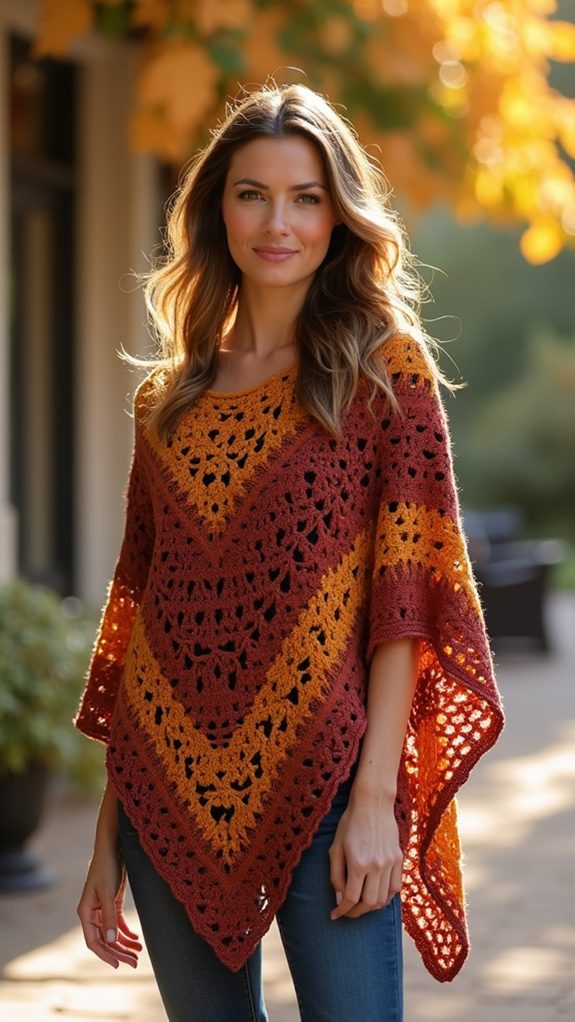 stylish asymmetrical hem poncho