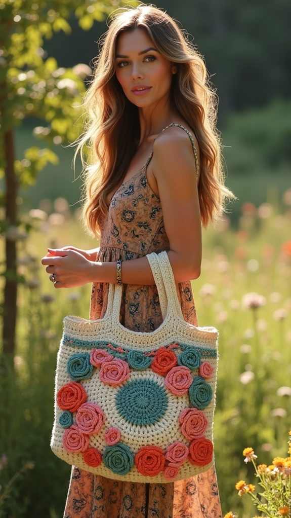 stylish bohemian tote bag