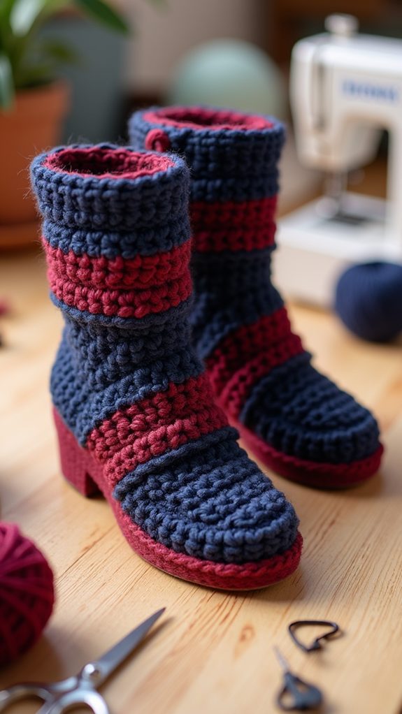stylish crochet ankle boots