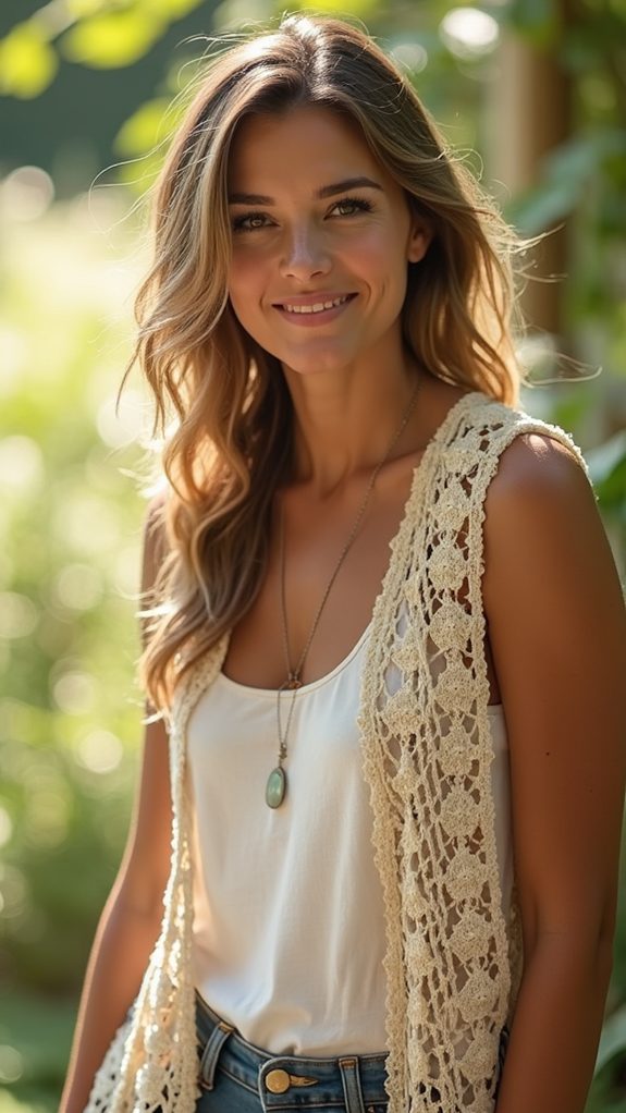 stylish crochet bohemian vest