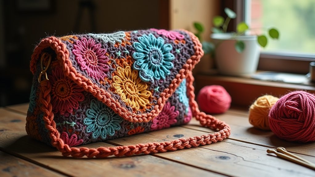stylish crochet messenger bag