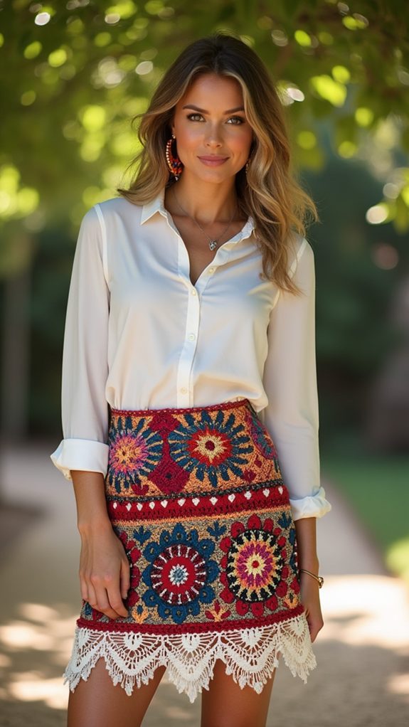 stylish crochet skirt design
