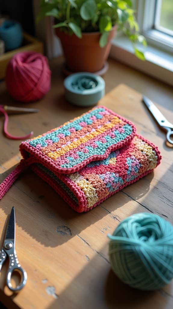stylish crochet wallet design