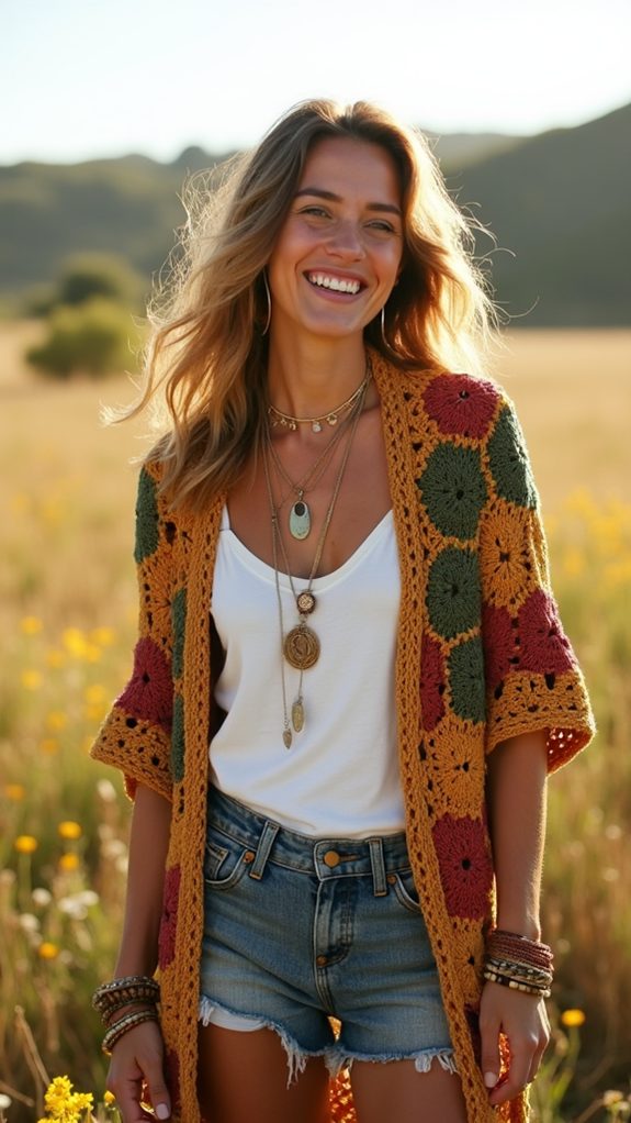 stylish festival cardigan outfit