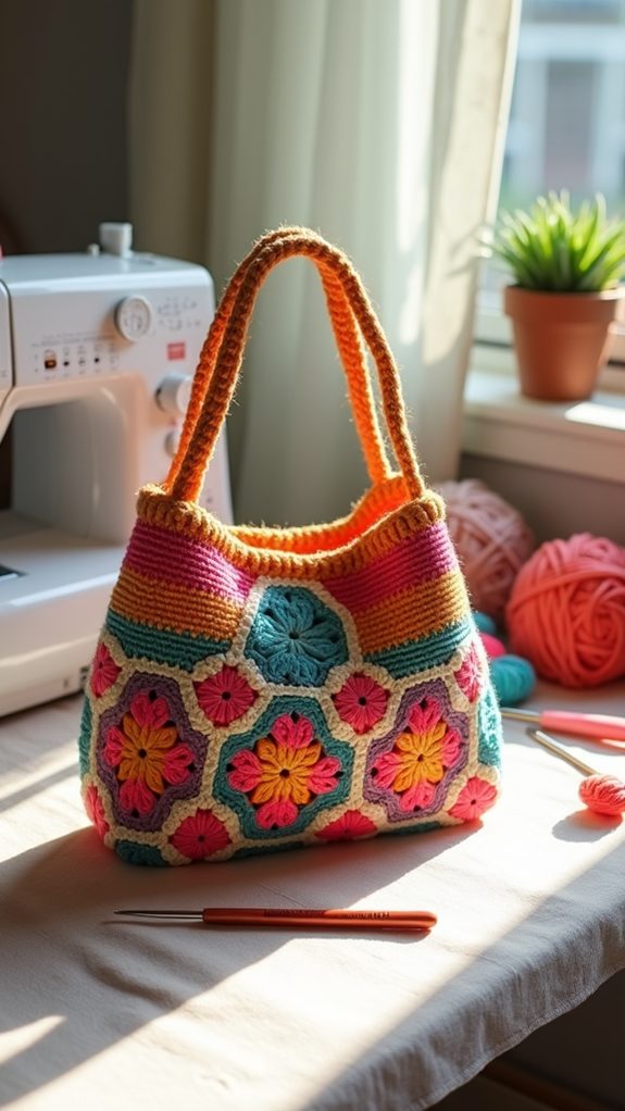 stylish handmade crochet bag