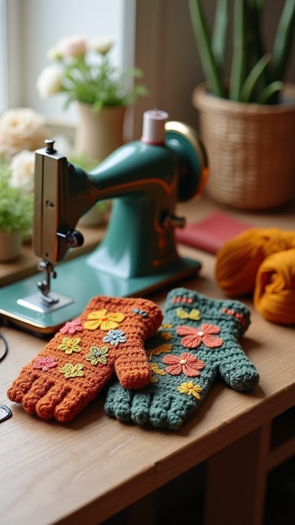 stylish handmade crochet mittens