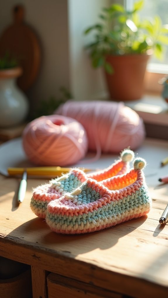 stylish handmade crochet shoes