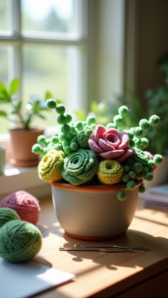 succulent crochet craft project