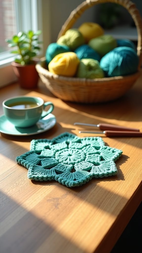 sustainable crochet coaster yarn