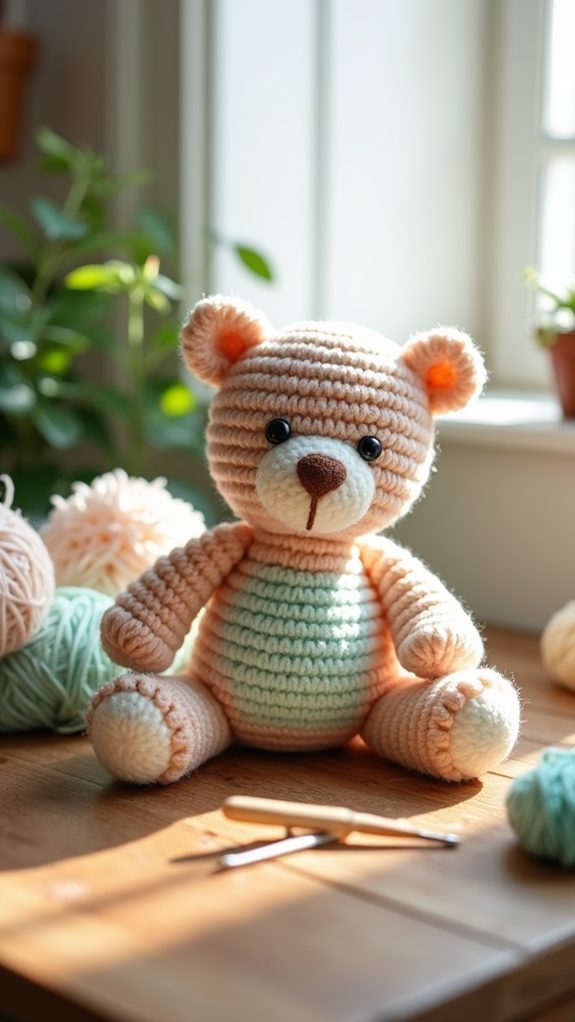 sustainable crochet toy bear