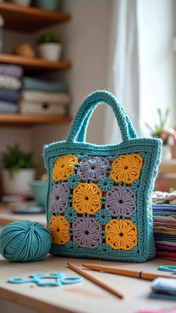 textured crochet bag design