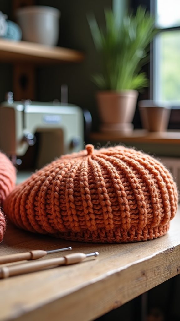 textured crochet beret design