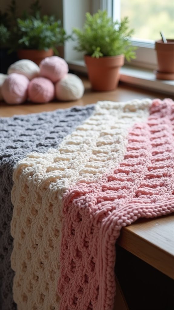textured crochet blanket design