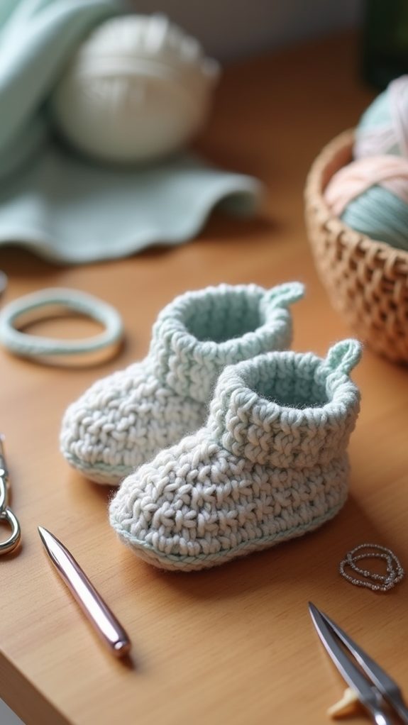 textured crochet bootie design