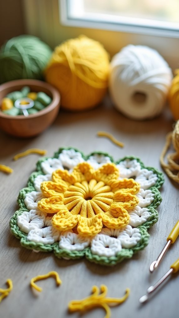 textured crochet granny square