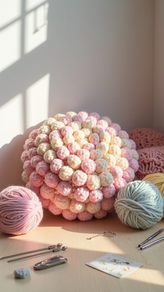 textured crochet pillow design