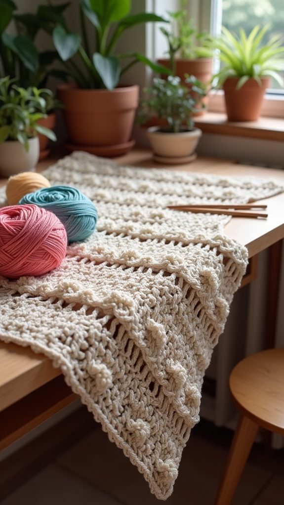 textured crocheted shawl design