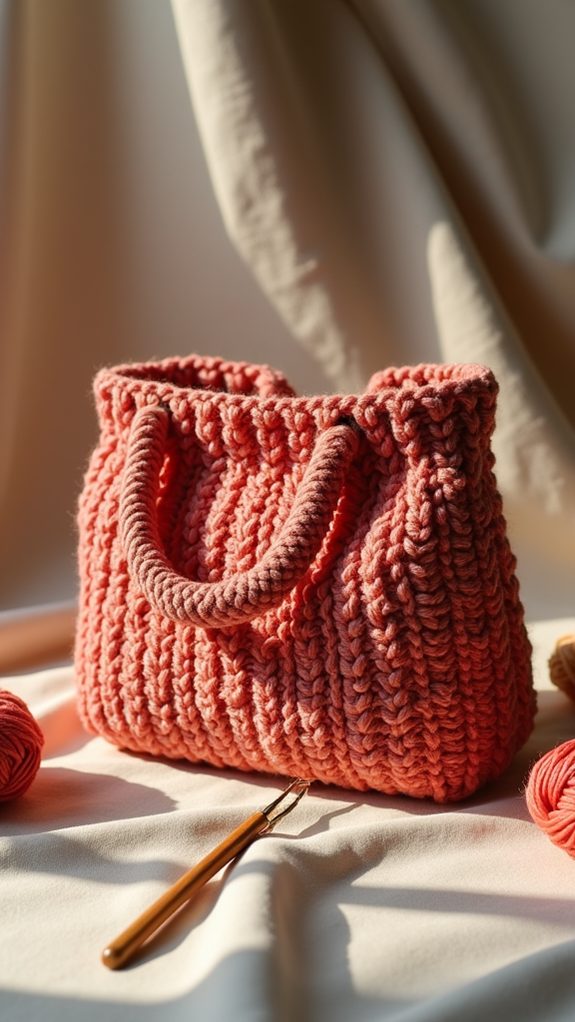 textured knit handbag design