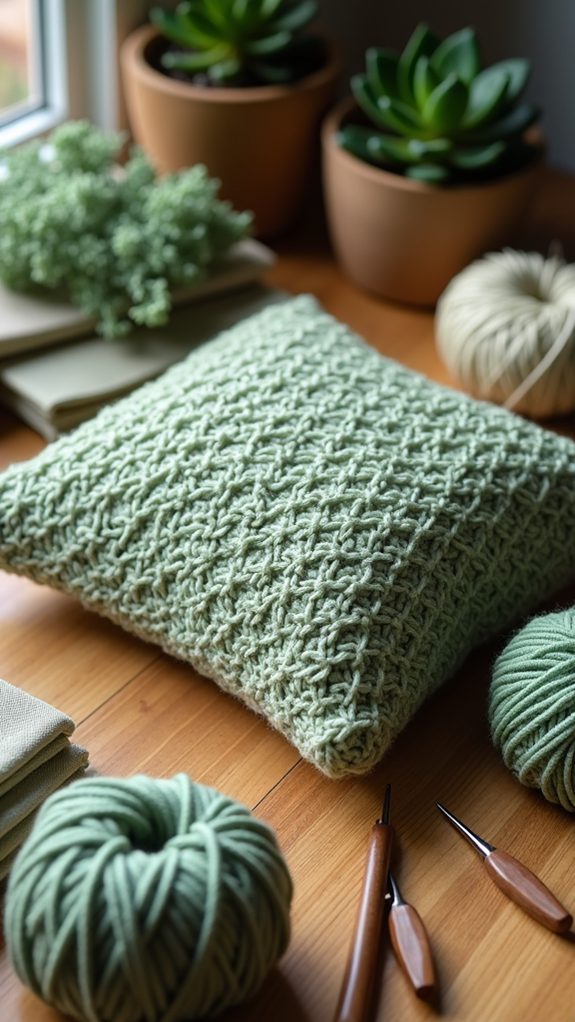 textured knit pillow design