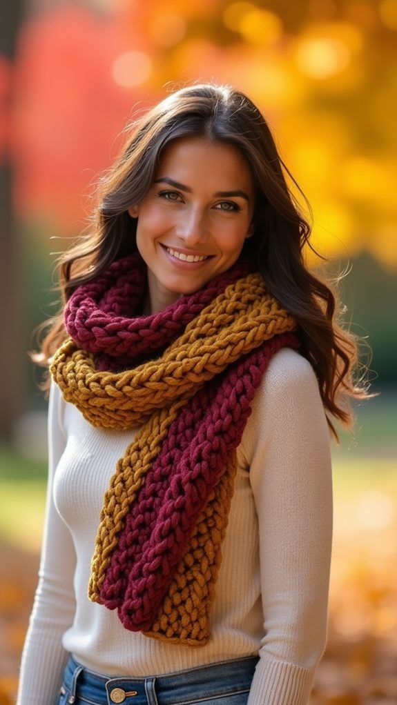 textured knit scarf design