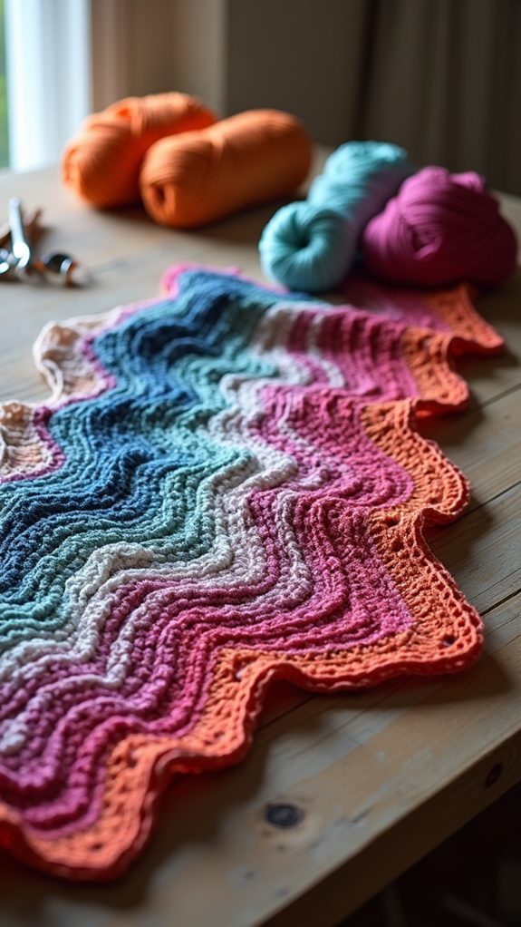 textured ripple knit shawl