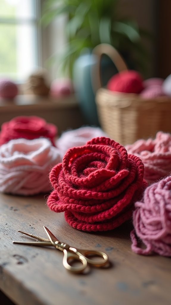 thick yarn floral design
