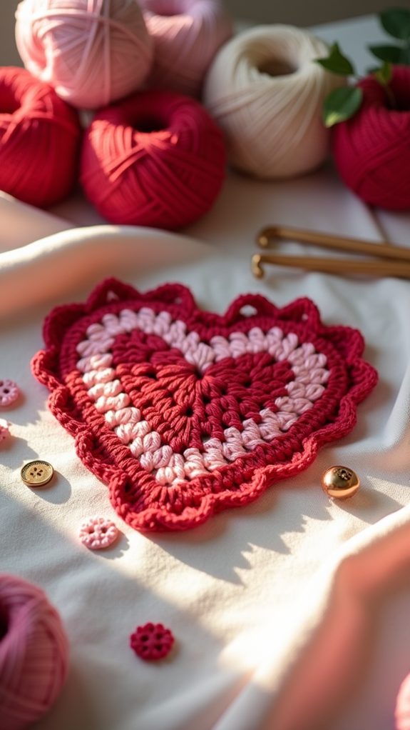 three dimensional crochet heart