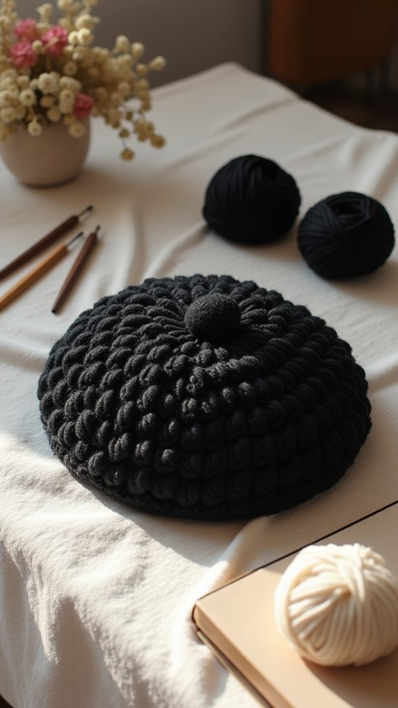 timeless black crochet hat