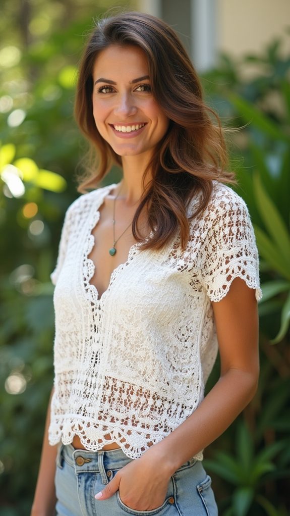 timeless elegant crochet top