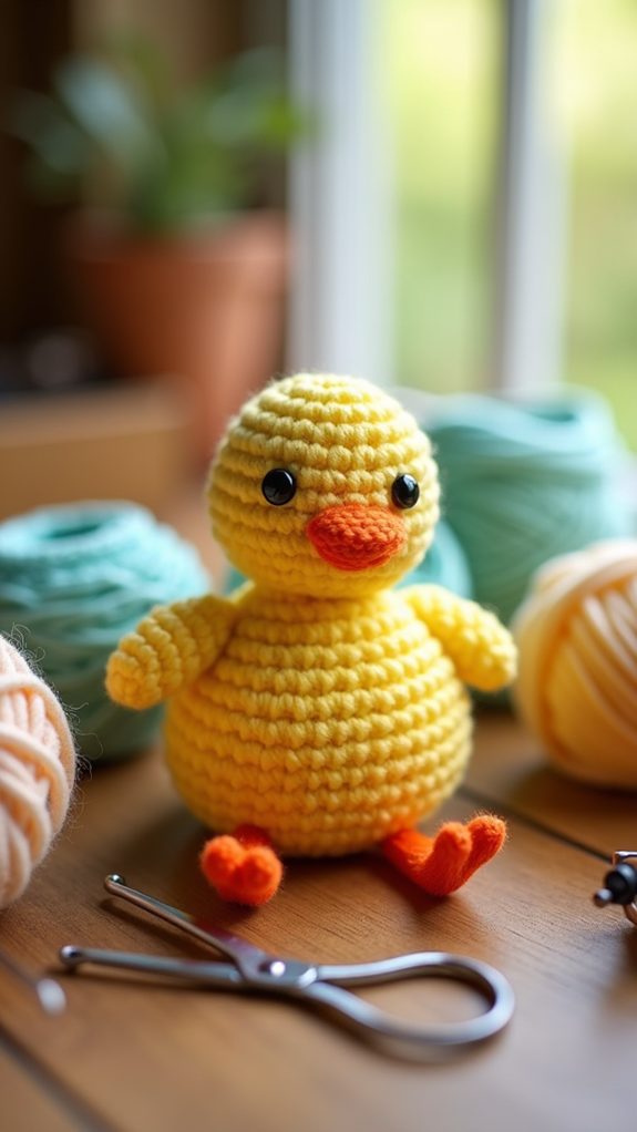 tiny handcrafted crochet chick