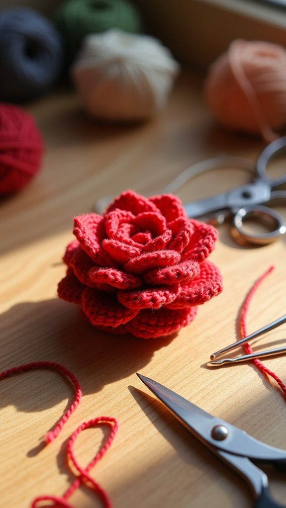 tiny handmade crochet flower