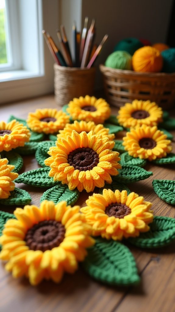 tiny yarn floral creations