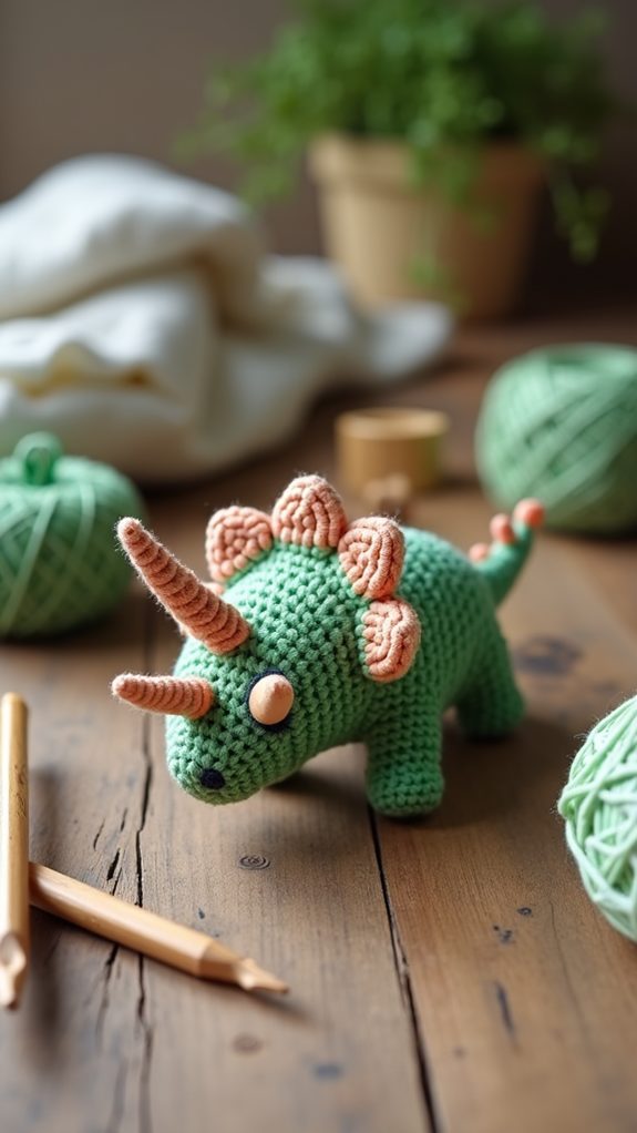 triceratops themed keychain accessory