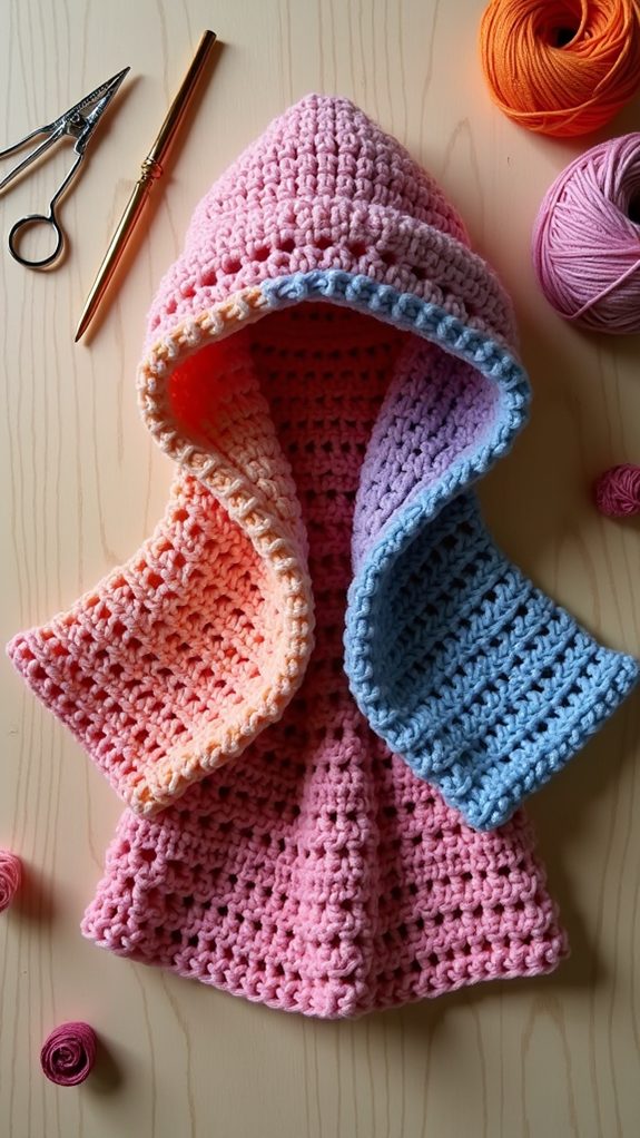 two in one crochet hood