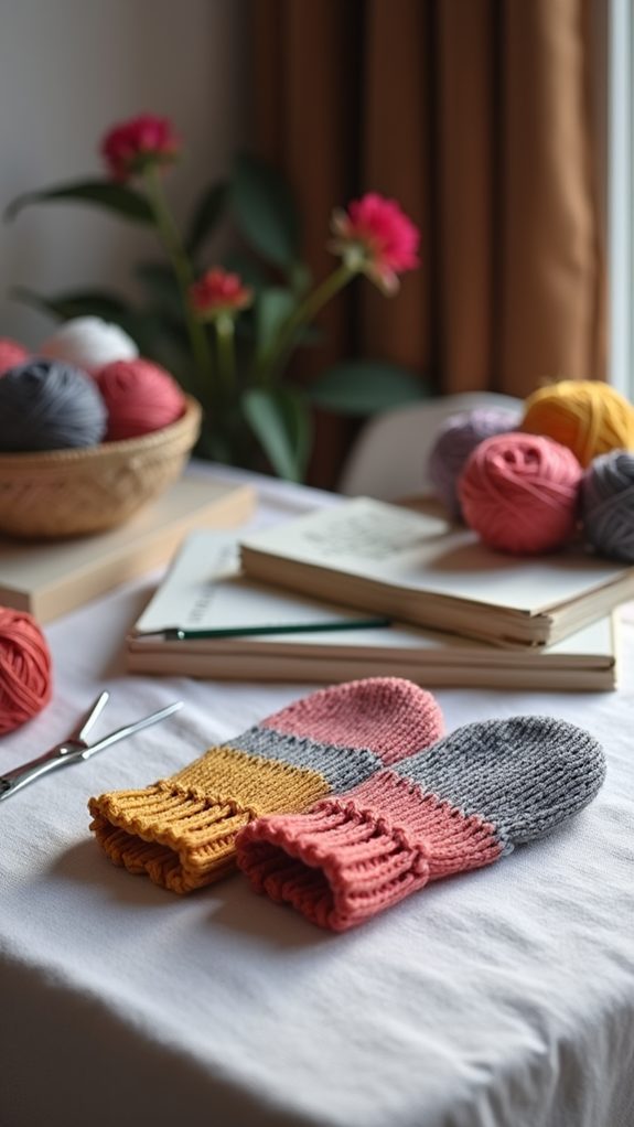 two sided crochet mittens