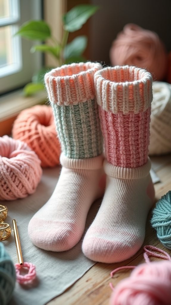 two sided crochet sock design