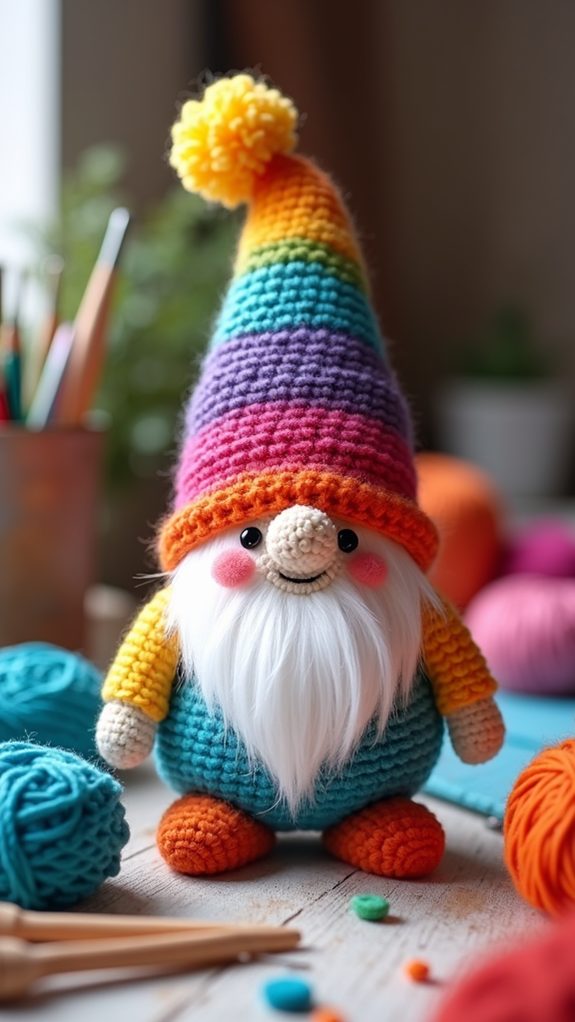 vibrant colorful garden gnome