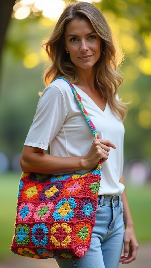vibrant crochet bag design