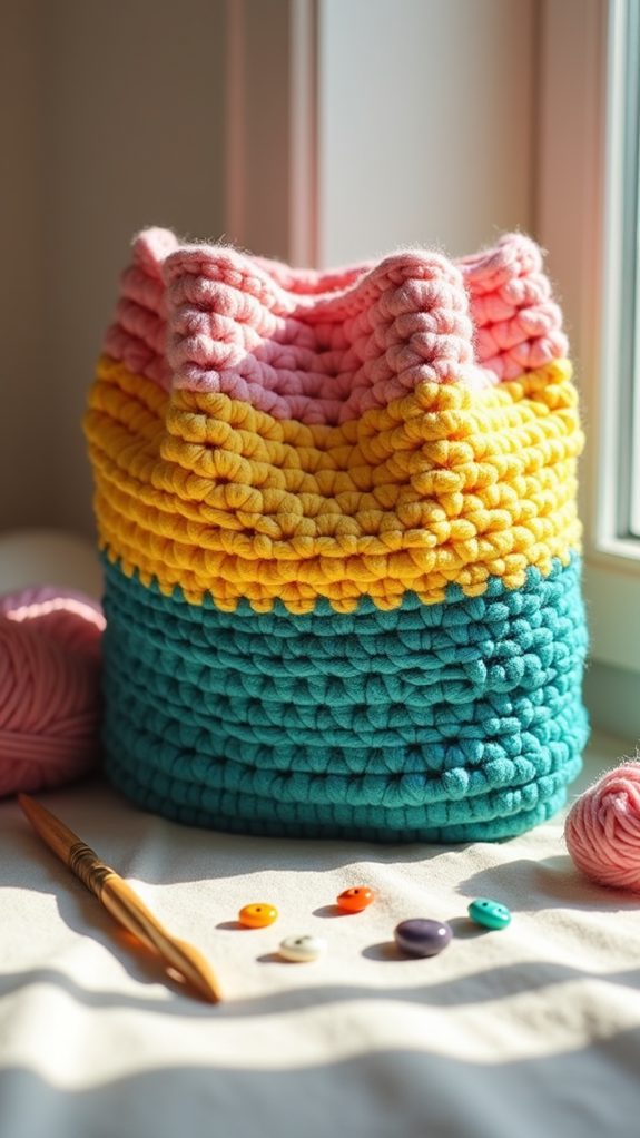 vibrant crochet bag design