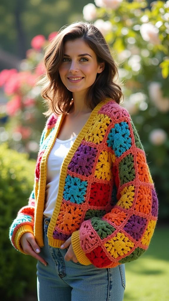 vibrant crochet cardigan design