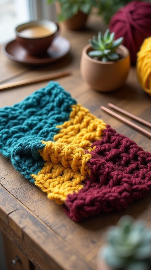 vibrant crochet color blocking