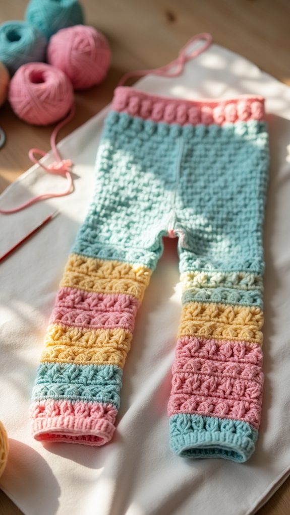 vibrant crochet leggings fashion