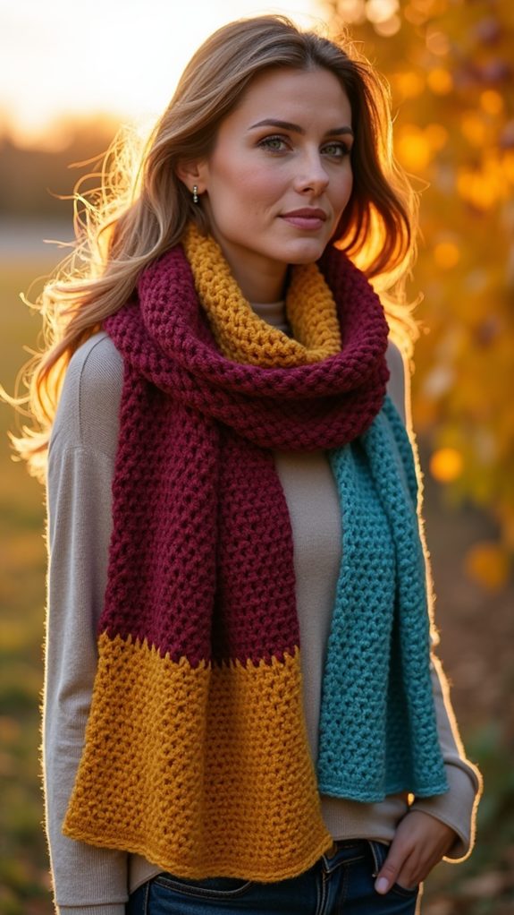 vibrant crochet scarf design